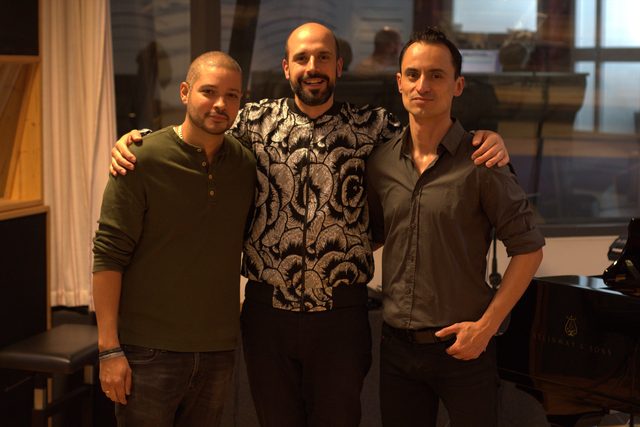 Claude Diallo, Luques Curtis and Túpac Mantilla in the studio