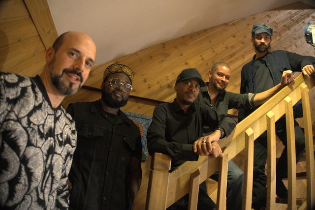 The Claude Diallo Situation quintet recording at Tedesco Studios, New Jersey